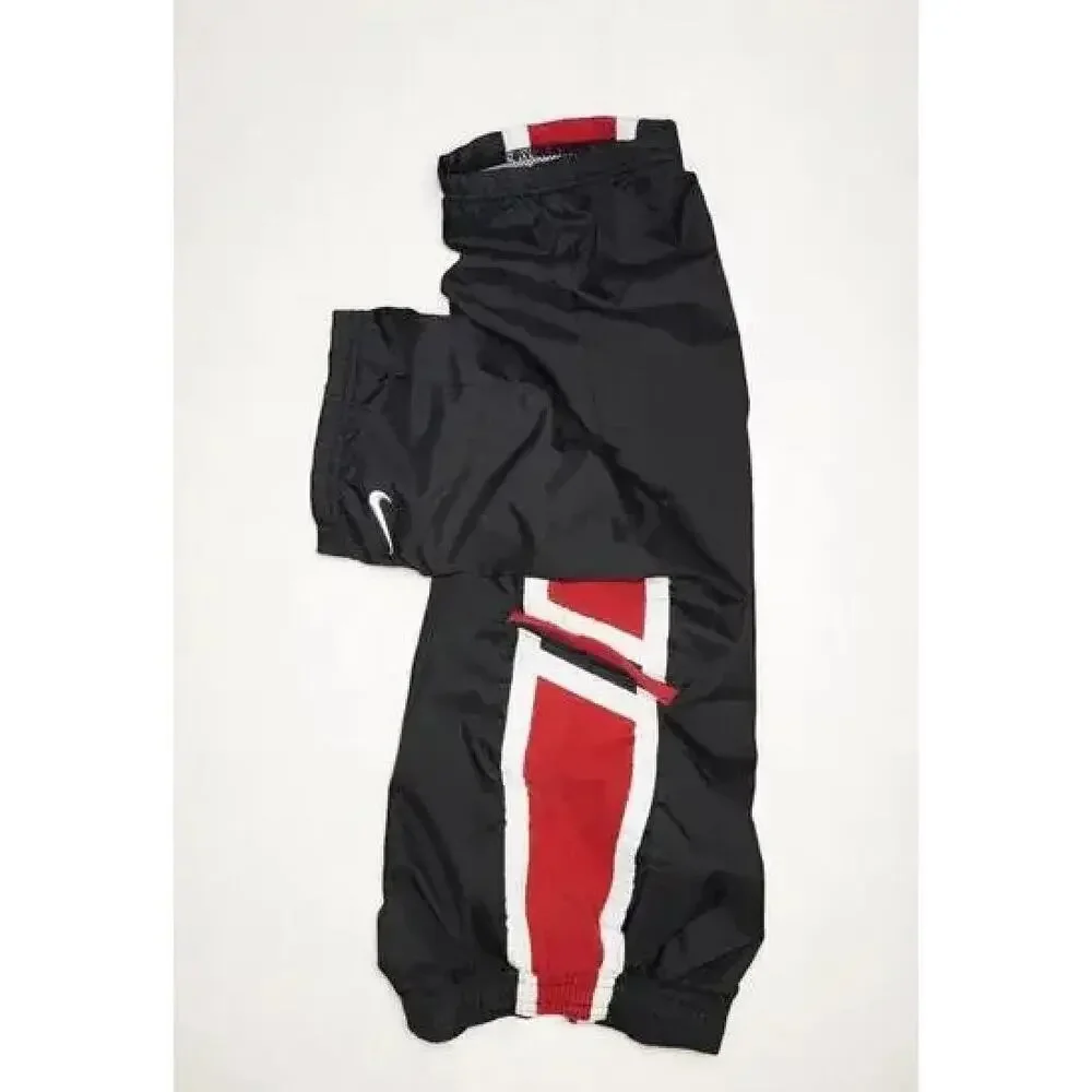 Vintage Nike Track Pants Black Red Y2K Windbreaker Swoosh Pants Baggy Gorpcore 4